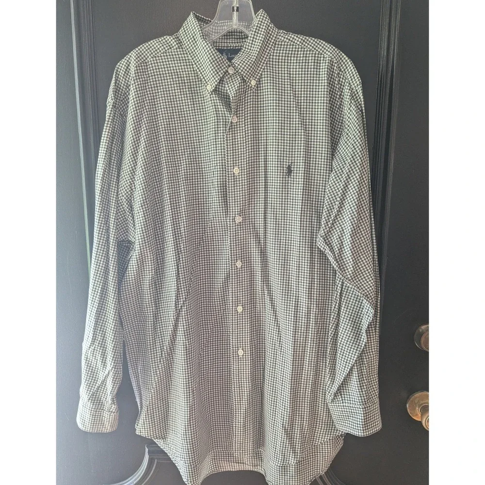 Polo Ralph Lauren Button Down Dark Green Gingham Blake Shirt Mens Sz M Preppy